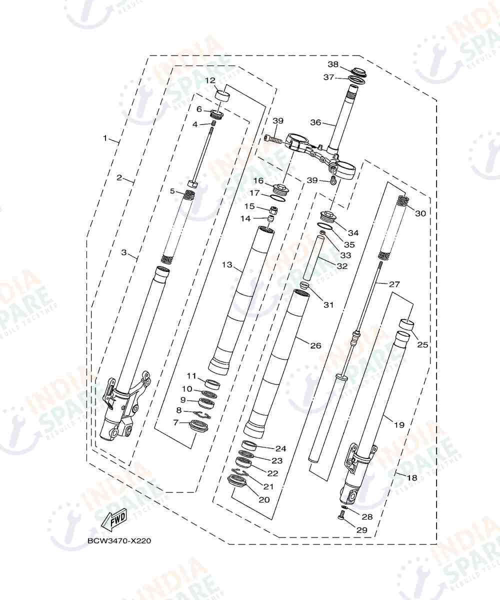 YAMAHA DM4B R15 V4 Series FRONT FORK